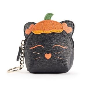 NWT Black Cat Coin Purse with Pumpkin Design